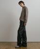 DUSTYWHITE Gray Boucle Striped Textured Collar T Shirt