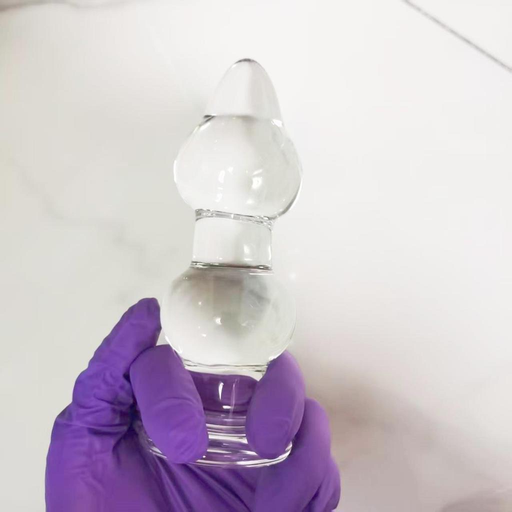 VaHppy Klarglas-Analplugs SM BDSM Sexspielzeug 14 * 4,5 cm 320g Masturbatoren für schwule Mädchen Analmassage-Erweiterungswerkzeuge Spiele für Erwachsene