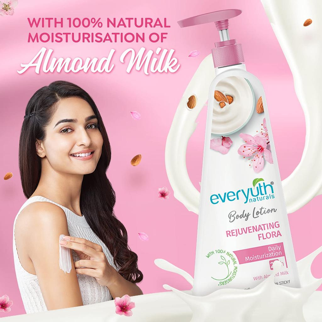 Everyuth Naturals Rejuvenating Flora Body Lotion 500ml For Soft Smooth Skin Deep Moisturization 24 Hour Hydration Daily Moisturizer For All Skin Types