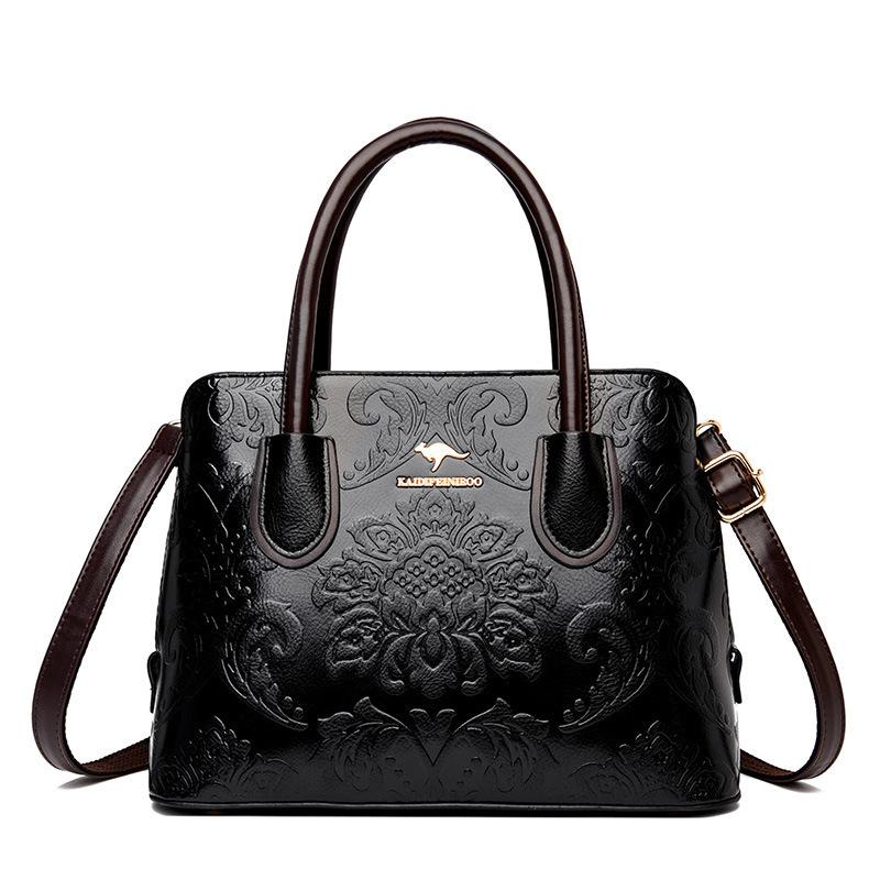 Large-capacity Tote Bag for Ladies, Embossed Handbag, Retro Mom Bag