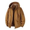 Men's Casual Workwear Hooded Jacket, Color-blocked Zipper Pocket Coat, Waterproof And Windproof Down Jacket