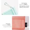 Mesh Cosmetic Bag Dopamine Double Layer Zipper Coin Purse Large Capacity Transparent Travel Toiletry Bag for Women Girls