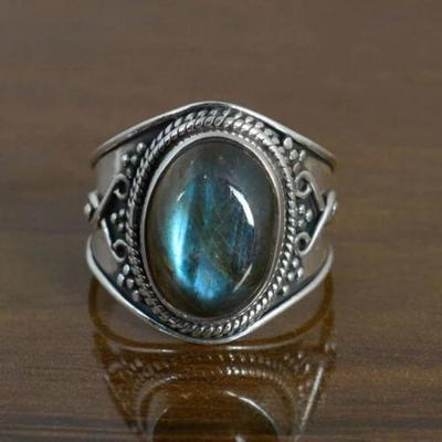 Labradorit Gemstone Handmade Designer Women Inel Bohemian Ring Cadou pentru cadou ei de aniversare a nunții