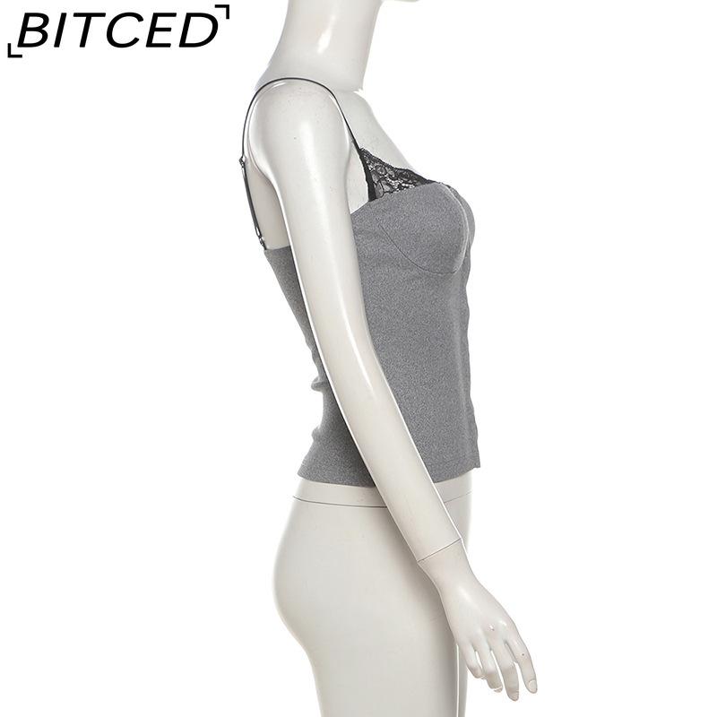 BITCED Summer Women's Solid-Colour Slim-Fit Streetwear Fashion Halter Neck Sexy Backless Tank Top