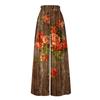 Pantalon Palazzo taille haute pour femmes, jambes larges, décontracté, fluide, imprimé Floral, pantalon de plage avec poche, été