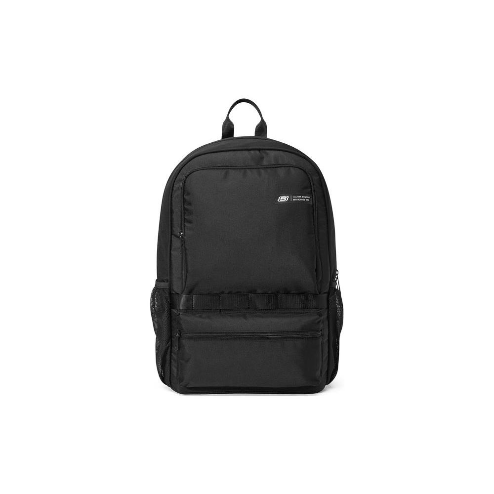 Skechers Fashion Simple Zipper Closure Fabric Backpack Unisex Backpack Carbon-Black L123U046-0018 Carbon Black
