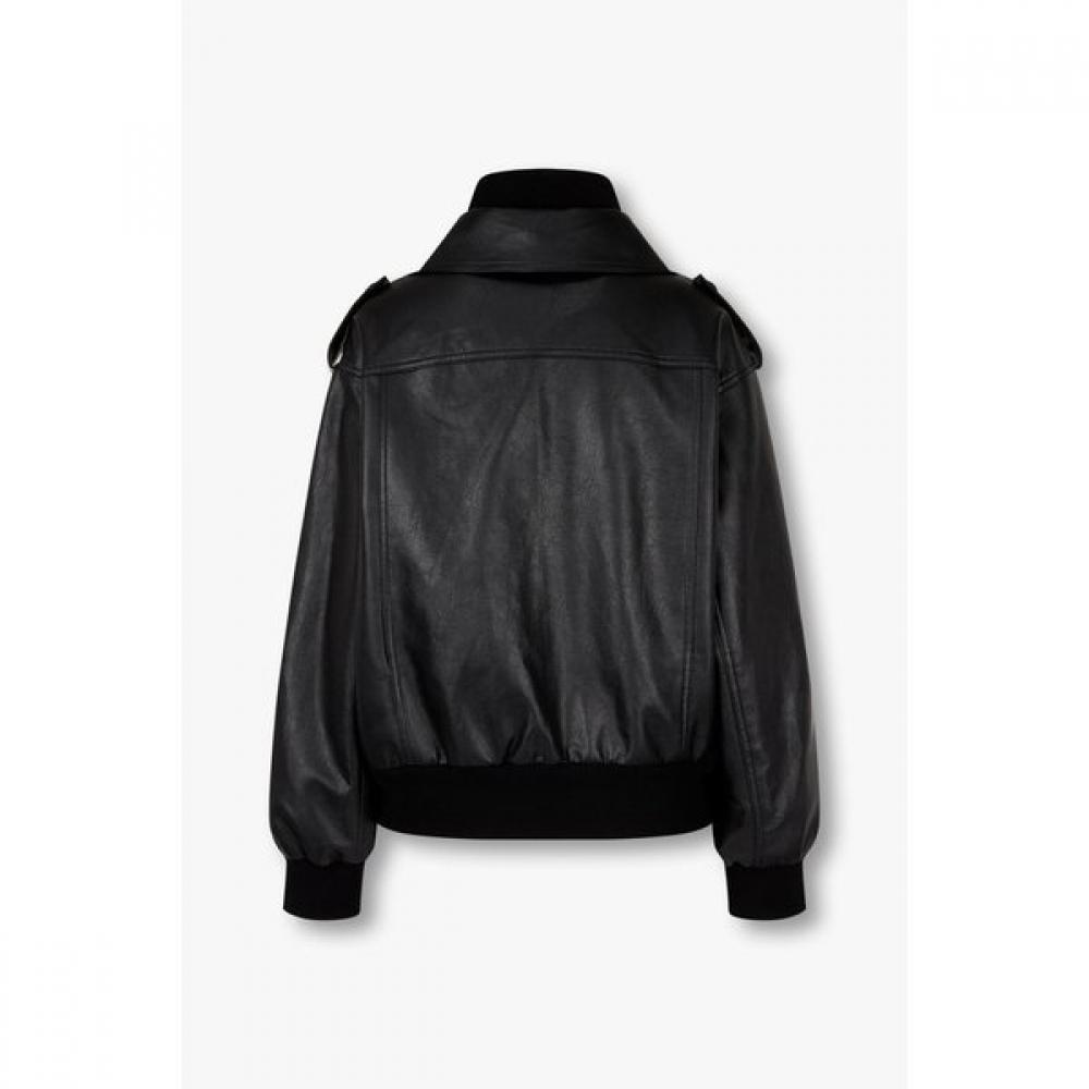 Studio Tomboy Synthetic Leather Bomber Jacket 9105161a01ar 