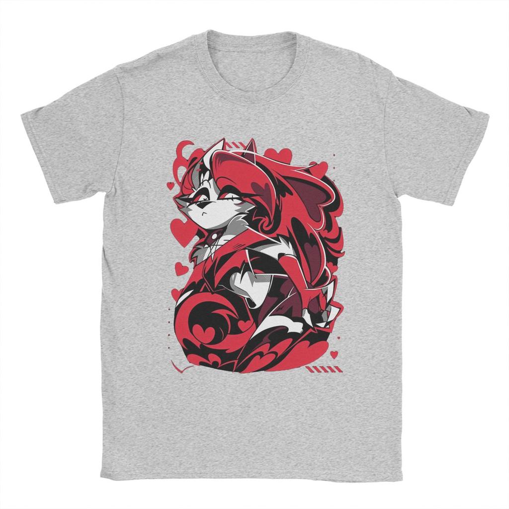 Humorous Cartoon Helluva-Boss T-Shirts for Men Crew Neck Cotton T Shirt Short Sleeve Tee Shirt Unique Tops