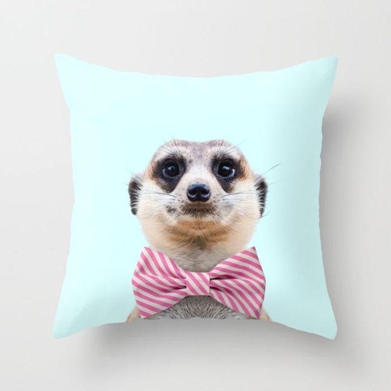High-quality Polyester Cartoon Animal Pillow Case Cover For Sofa And Home Decor