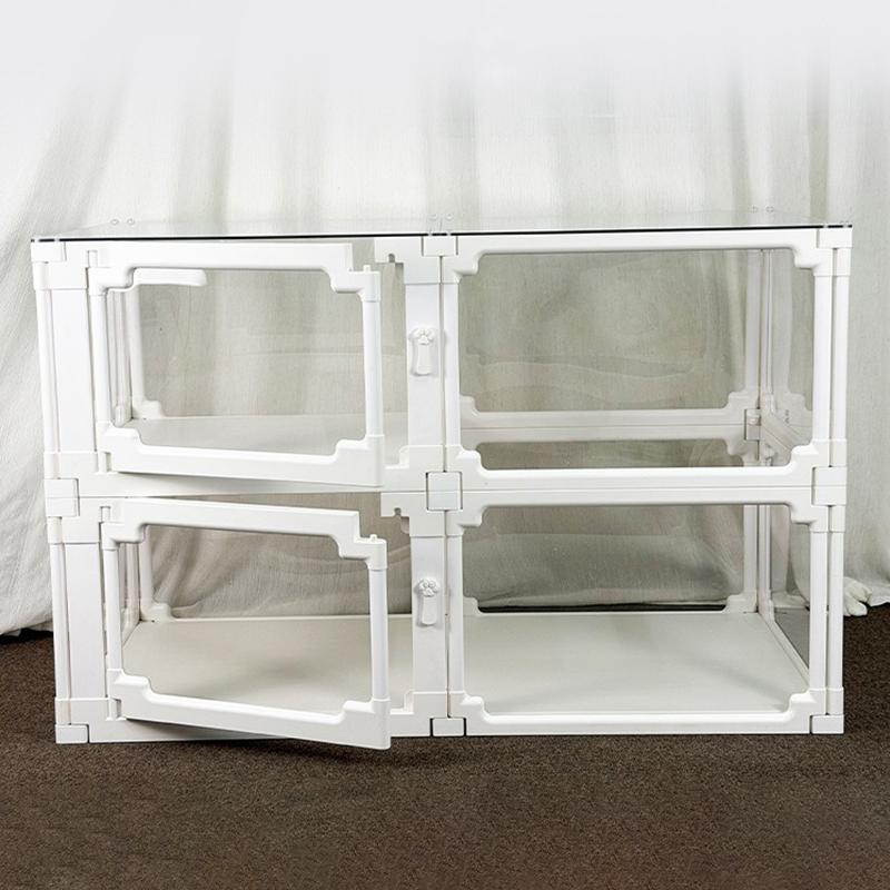 

Indoor Double Layer Pet Fence Cage 40+40CM Transparent Cat Dog Cage Kennels Small Dogs Luxury Cages Pets Furniture Supplies