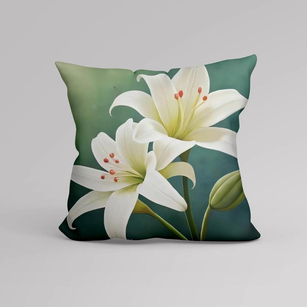 Blumenmuster Dekorativer Kissenbezug Auto Sofa Quadratisches Kissen Kissenbezug