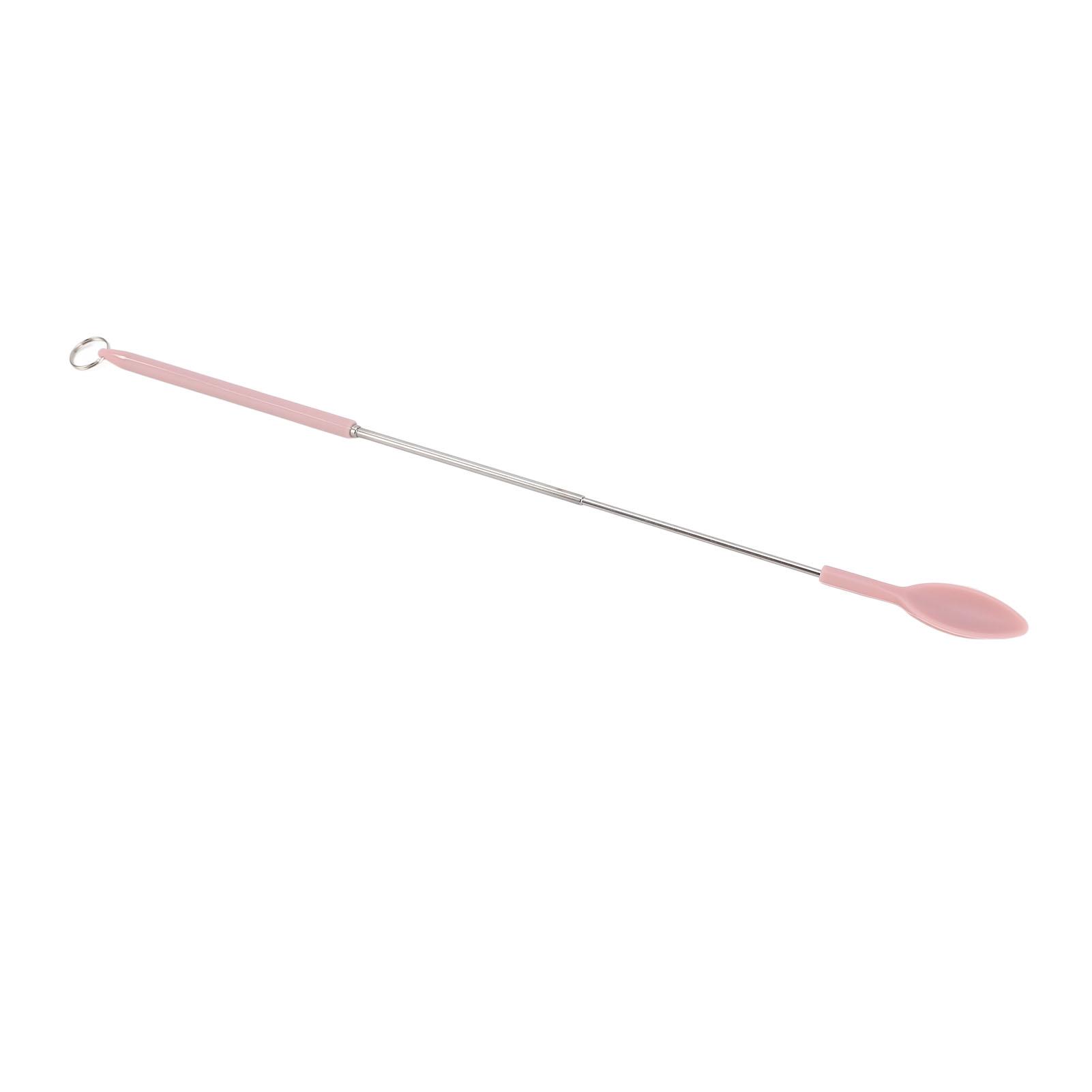 

Розовый выдвижной силиконовый шпатель, мини-телескопическая ложка-лопатка, многоразовая, легко моется, с подвешиванием