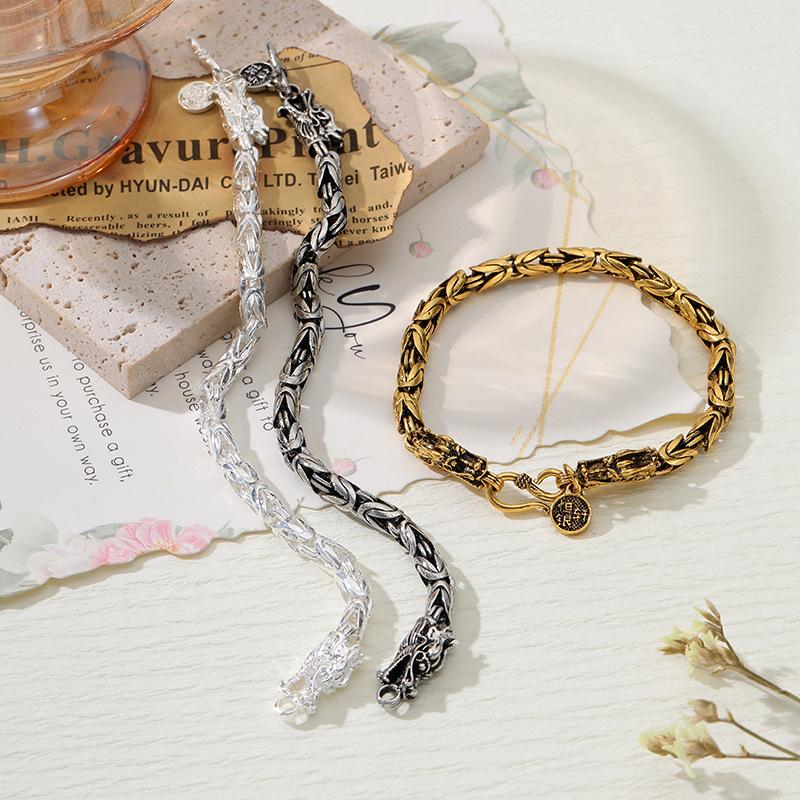 

Vintage Hip Hop Dragon Bracelet Men s Personality Hip Hop Punk Totem Bracelet
