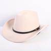 Populaire Europese en Amerikaanse mode OL-stijl one-word cowboyhoed heren- en dameshoeden high-end tophoed jazzhoed vilten hoed