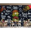 3d Hamburg Wandbild Pommes Restaurant Tapete Pizza Snack Hamburg Wandbild Industrielle Dekor Tapete