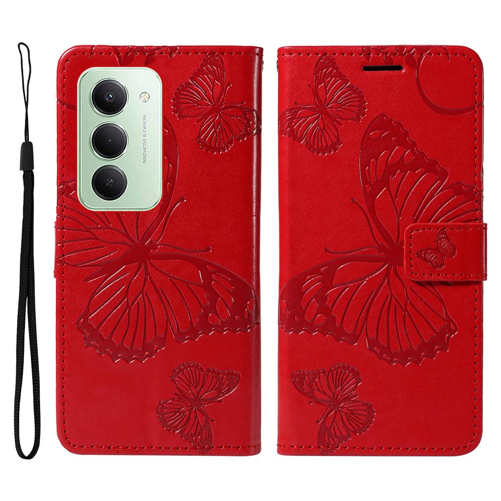 For Xiaomi Redmi 15 5G (Global) (169mm) Wallet Case Floral Butterfly Imprinted Leather Phone Cover Stand
