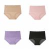 4Pcs Large Size Lace Flower Briefs Mid Waist Underwear for Women Seamless Panties  Ladies