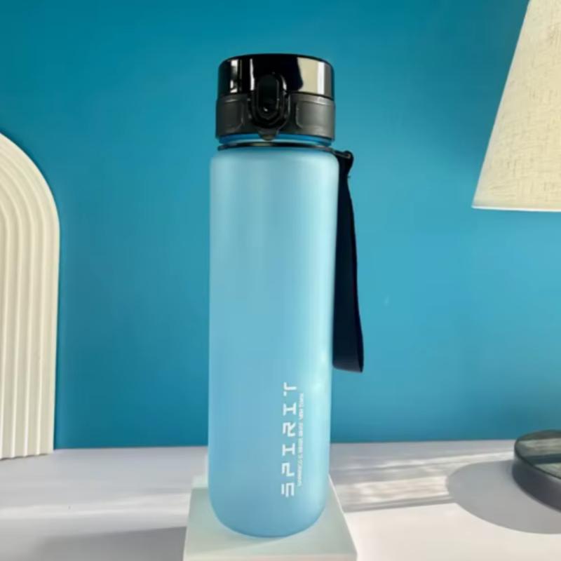 1000ML BPA-Free Matte Water Bottle with Leak-Proof Pop-Up Lid & Carry Strap - Portable for Outdoor, Sports, Hiking