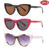 3pcs INS Fashion Large Frame Cat Eye Sunglasses Women Men Retro Gradient Sun Glasses Oversized Brand Eyeglasses Female Unisex