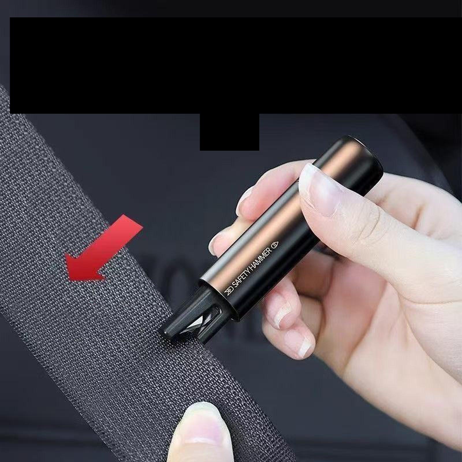 

Multi-Function Emergency Safety Hammer for Cars, Glass Breaker Cutter, Compact Small Size, One-Hand Use Ergonomic Grip Quick with Mount (Black) one size чорний