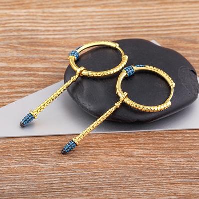 

Nidin European and American Exquisite Drop Tassel Long Earrings Fashion Luxury Accessories For Women‘s Temperament Jewelry Gifts темно-синий
