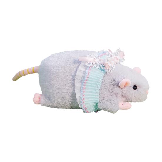 

Миша плюшева іграшка м яка опудала тварина мила лялька щур з мереживною спідницею бантом прикраса декоративна плюшева миша для дітей спальня стіл декор подарунок B сірий