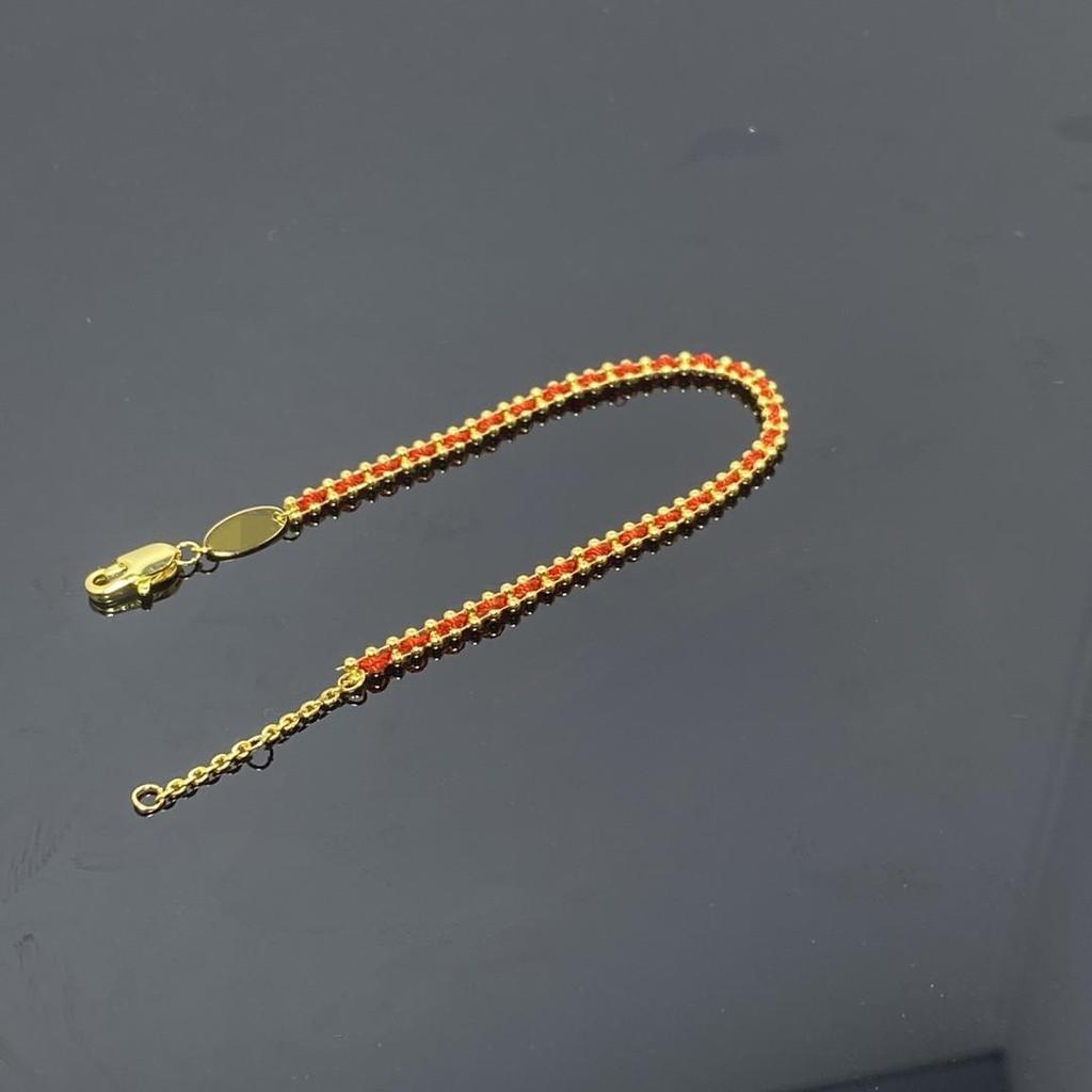 Women's Pure Silver Red Rope Bracelet - Niche Design, Handwoven New Year Jewelry