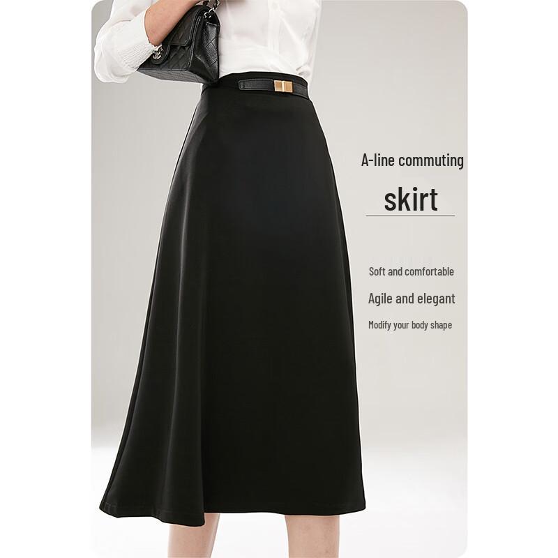Women s Commuter High-Waist A-Line Midi Skirt M