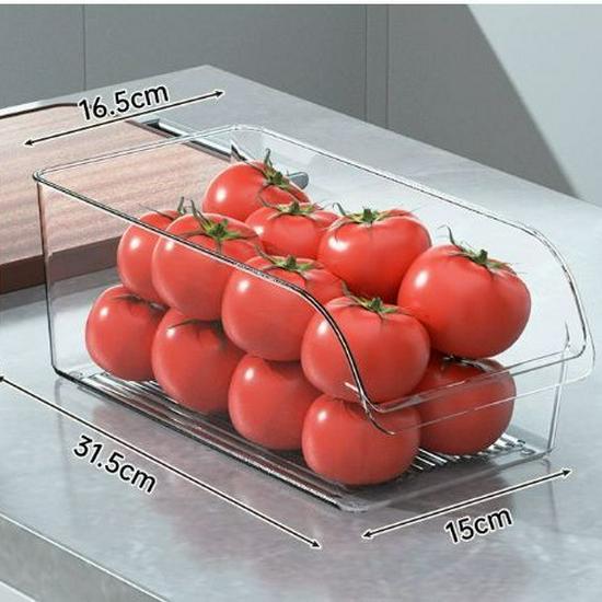Refrigerator Storage Box: Food-Grade Freezer Drawer, Egg Divider & Hanging Organizer.