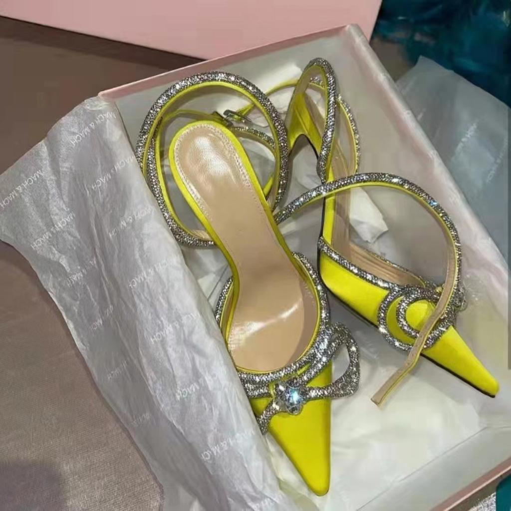 Pu Leather Vysoké podpatky Party Plesové Boty Třpytivé kamínky Dámské Lodičky Crystal Bowknot Saténové letní dámské boty
