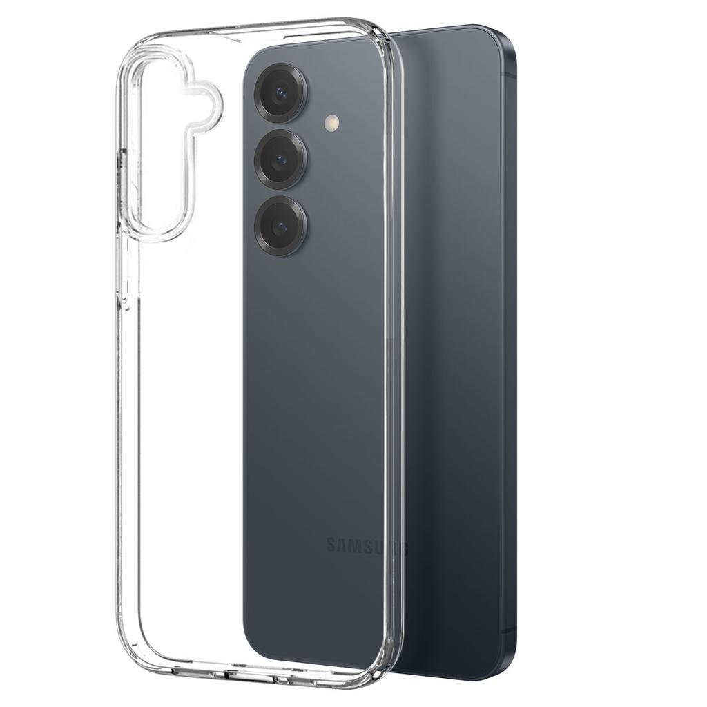 NORTHJO För Samsung Galaxy S25 FE Skal Mjuk TPU Genomskinligt Telefonskal med Härdat Glas Skärmskydd