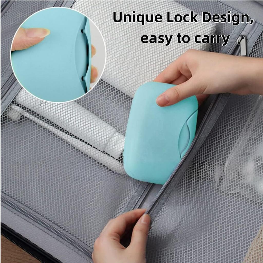 Portable Soap Box with Sponge Drainage (Suitable for Home, Bathroom, and Hiking) in Various Colors 4PCS