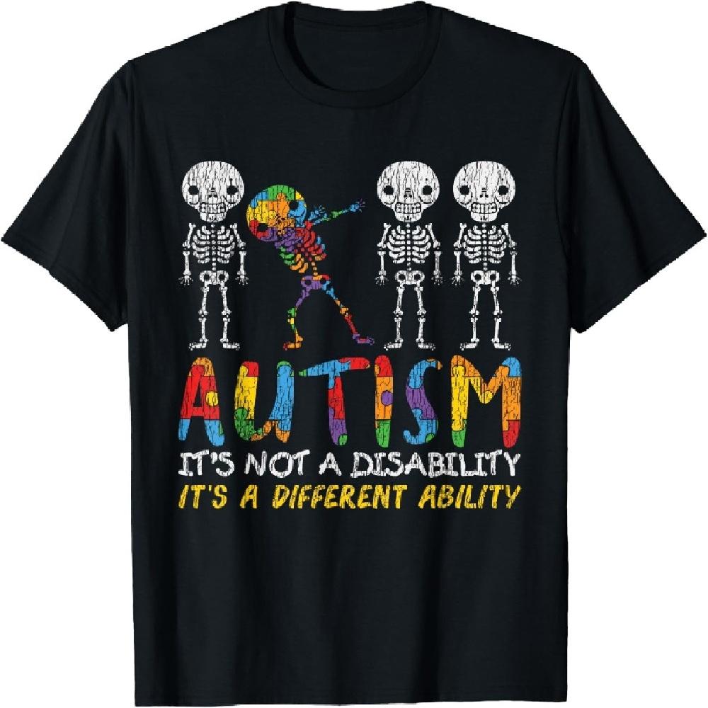 Autism Awerness - Футболка с надписью Skeleton Dabbing для детей-аутистов S чёрный