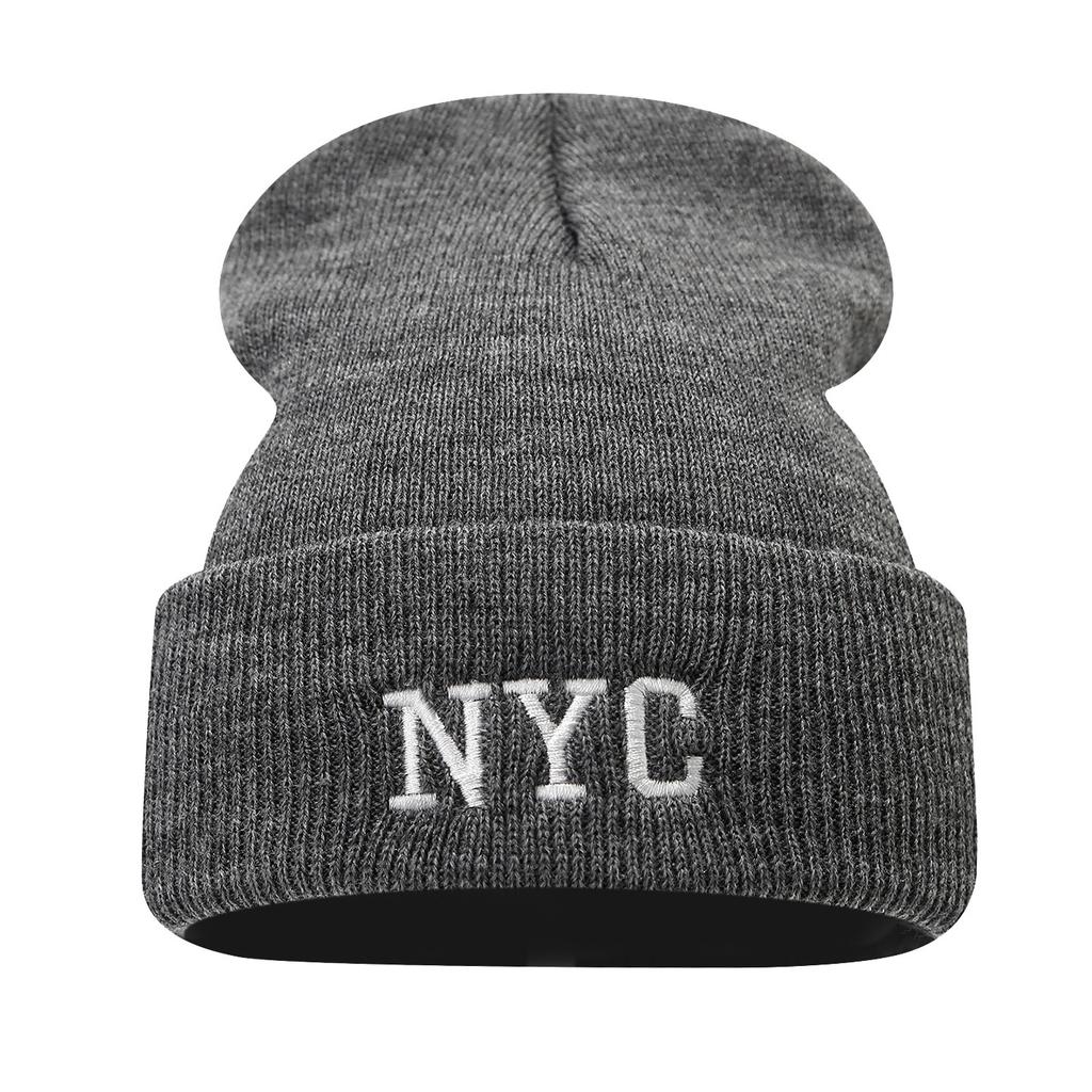 Simple and Fashionable Trendy Brand NYC Letter Embroidered Beanie Men's and Women's Outdoor Cycling Camping Warm Cold Hat