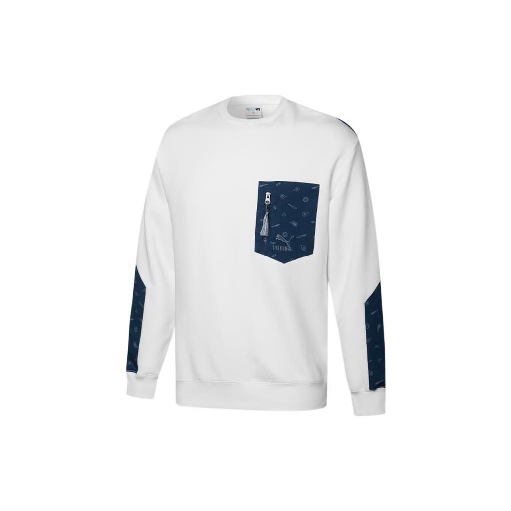 PUMA Sweatshirts Men's White Crew Neck Moderate Regular 534981-02