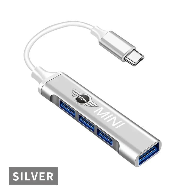 CCL1 Cars X4 X5 X6 2025 For BMW MINI 1pcs Car Styling Type-C Turn USB Adapter Multi Port Distributor Hub Car Goods For BMW Mini Coope
