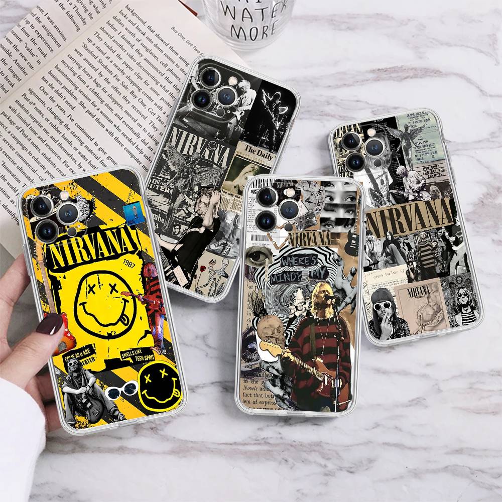 Rock Classic N-Nirvana Band Phone Case For IPhone 17 16 15 14 13 12 11 Pro Max 13 12 Mini 17Air 16e Clear Cases