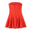 2025 Spring Women's Strapless Slim Fit Wave Hem Dress