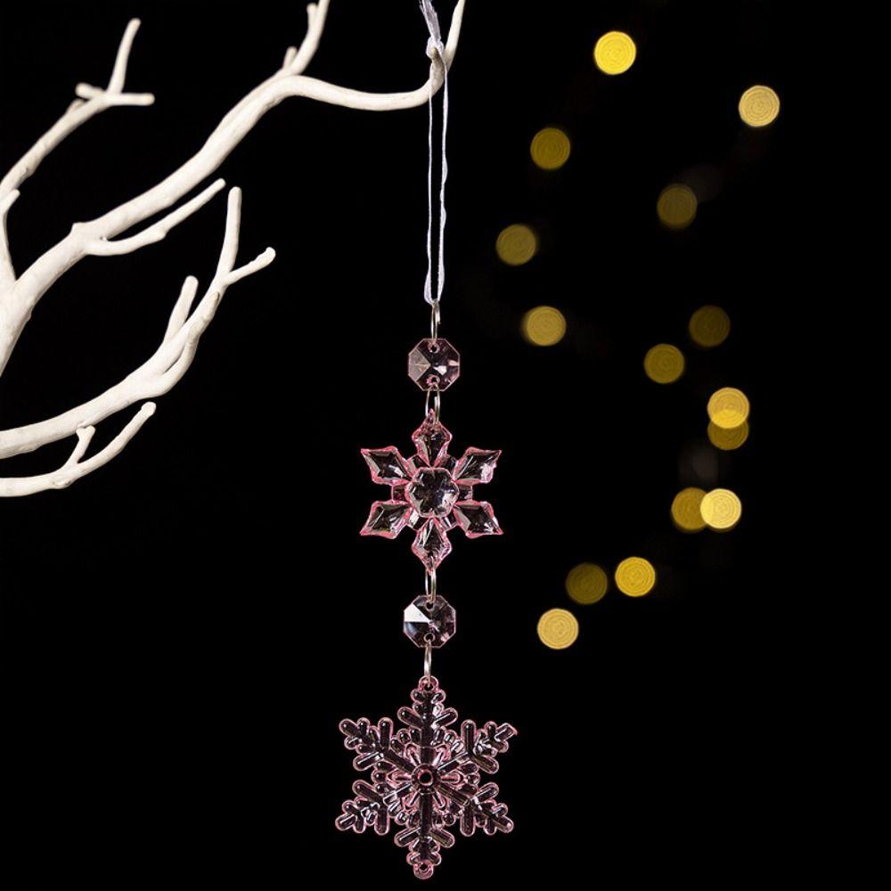 4pcs Colorful Snowflake Ice Strip Pendants Xmas Tree Hanging Ornament  Winter Party Home Decor