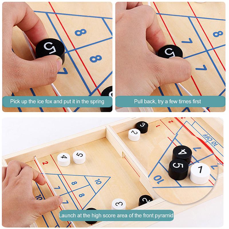 Holz Curling Ball Kinder Pädagogisches Spaß Spielzeug Eltern-Kind Spiele Sport Tisch Brettspiel