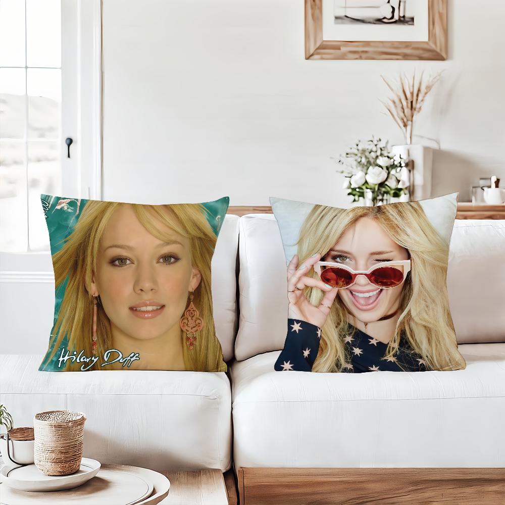 American Singer H-Hilary Duff Pillow Case Office Cushions Suitable For Sofa Car Bedroom Decorative Cushion Cover