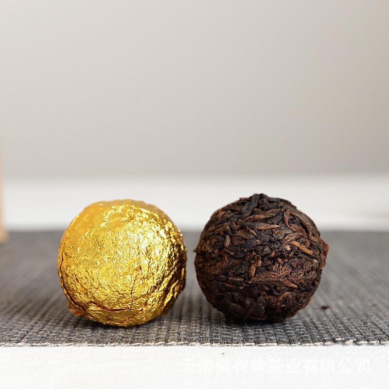 Чай Юньнань Пуэр 18шт (Золотая банка) Спелый чай Menghai Golden Buds Жемчужина Дракона — фото 3