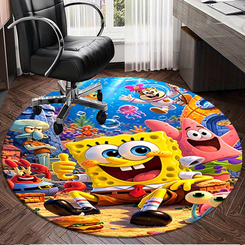 1PC bob And Friends Adventure Round Rug, Non-slip Chair Mat, Home Decor, Circle Carpet Perfect for Office, Bedroom, Living Room,Christmas gift