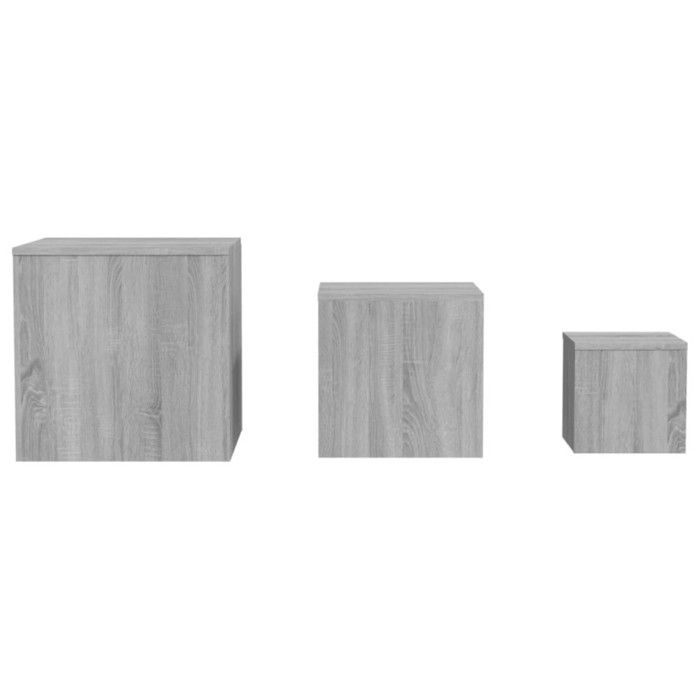 815988 vidaXL Side Tables 3 Pcs Sonoma Grey Engineered Wood