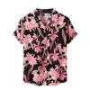 Herr sommar Casual Blommönster Design Hawaiian Style Kortärmad Beach Vacation Shirt