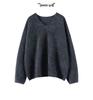 Women's Soft V-Neck Cashmere Pullover - 100% Pure, Fluffy, Seamless, Long Sleeve, Loose Fit, Ideal for Autumn and Winter