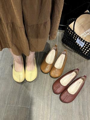 Nouvelles chaussures simples à pédales bouche peu profonde pieds de porc polyvalentes 2025 semelle souple décontractées mode Doudou chaussures plates pour grand-mère pour femmes