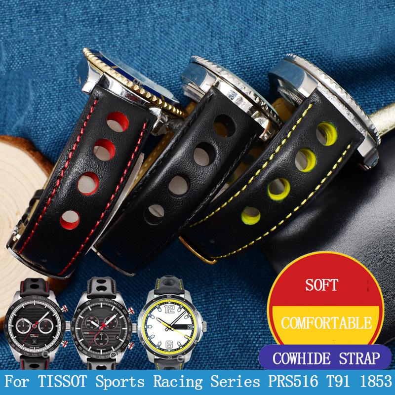 Echtes Lederarmband für Tissot Sports Racing Serie PRS516 T91 1853 Oberleder Rindsleder Uhrenarmband 20mm für chopin watchband