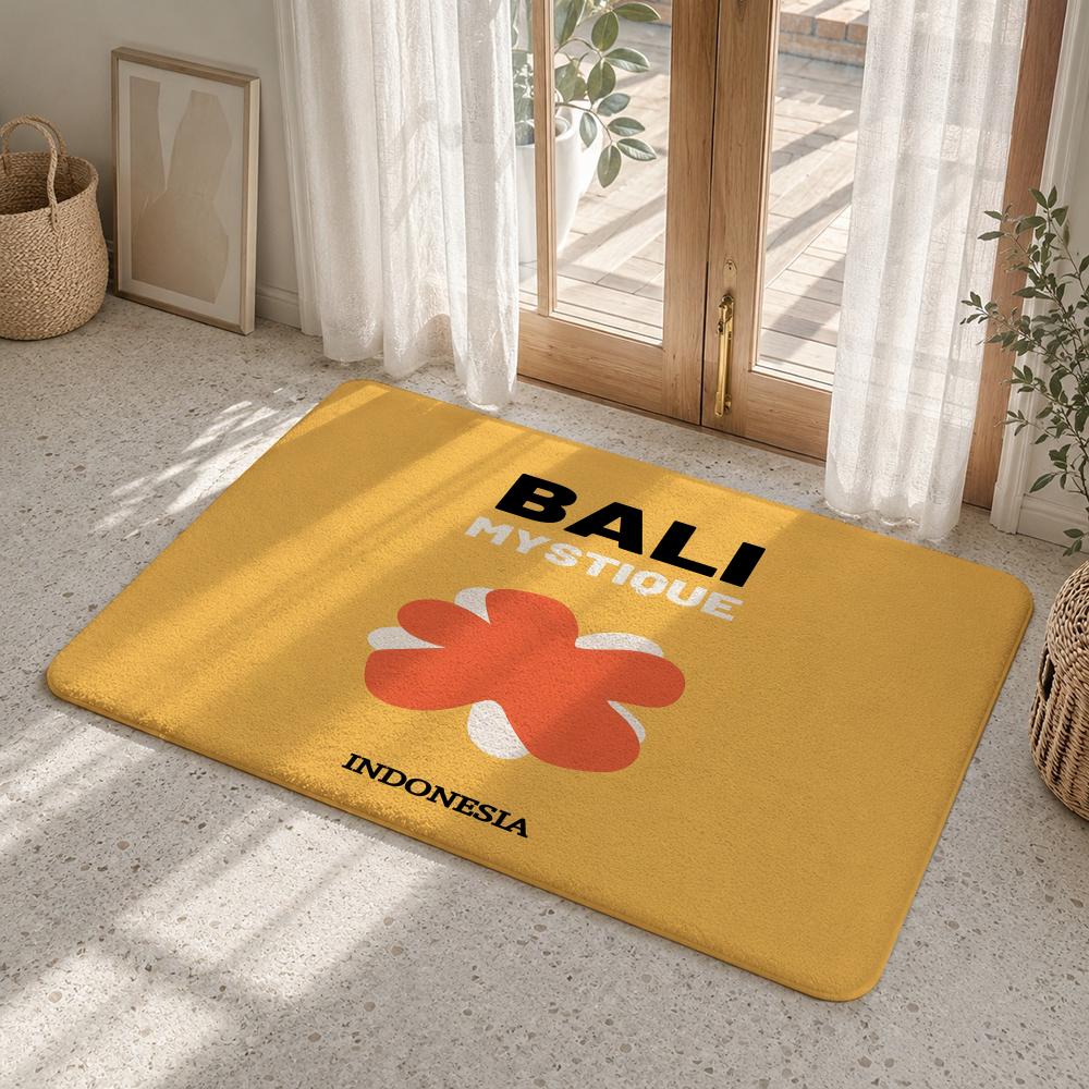 Bali Dubai Jaipur Travel Floor Mat Flannel Rug Non Slip Absorbent Soft Washable For Entryway Hallway Bathroom Kitchen Decor