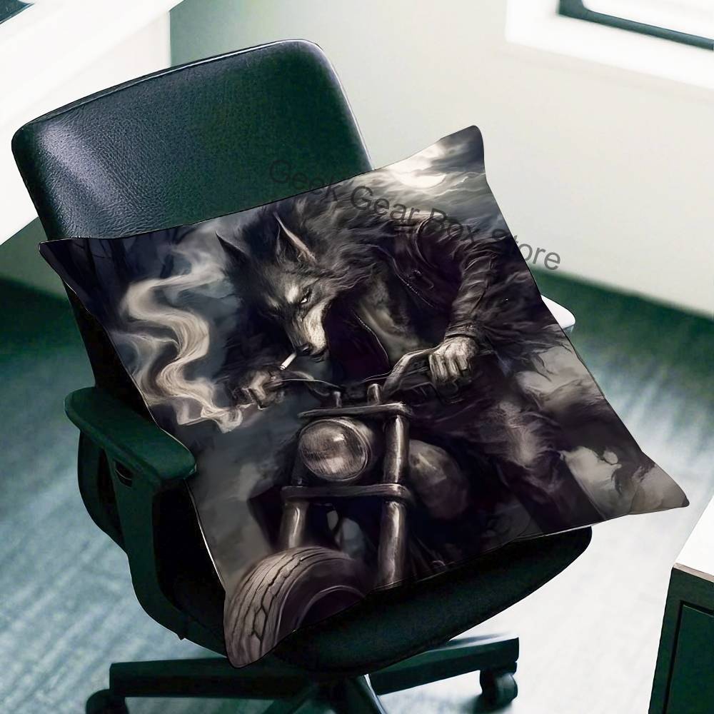 Alpha Sigma Wolf Cool Kissenbezug für Sofa-Dekor Auto Büro Zimmer Druck Kissenhülle Dekorationen und Schutz